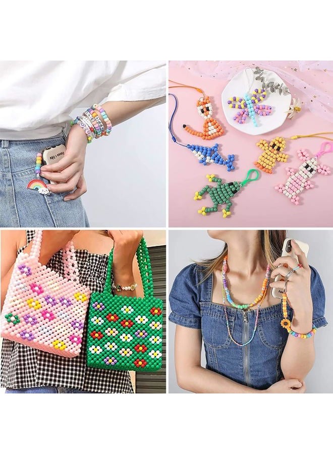 GMMA Colored Pony Beads for Friendship Bracelets 1000 Pcs 6x9mm Colourful Plastic Beads for Jewelry Making Thanksgiving Autumn Hair DIY Necklace Party Decoration Supplies - Image 4
