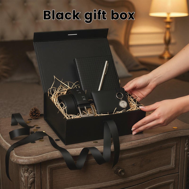 VGOODALL Black Gift Box,10.5 x 7.5 x 3.1 inches Gift boxes for Presents with Lids, Magnetic Closure Collapsible Groomsman Proposal Box with Ribbon Used for Birthday, Anniversary - Image 4