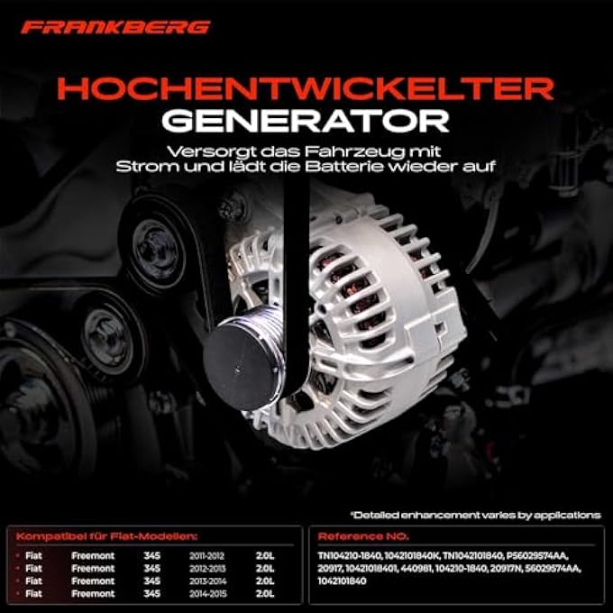 Frankberg Alternator Compatible with Freemont 345 2.0L Diesel 2011-2024 Replace# 104210-1840 - Image 3