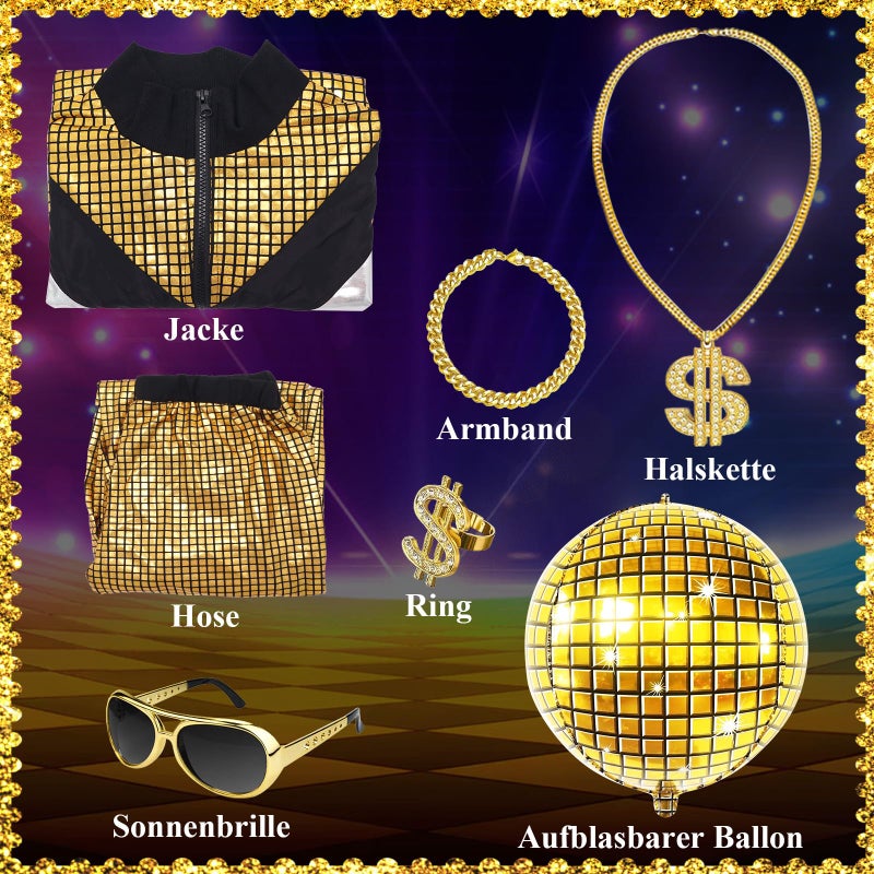 Ezuwail Disco Costume for Men Women â€“ 70s 80s 90s Outfits Retro Party Tracksuit, Couples Disco Costumes Halloween Outfit - Image 2