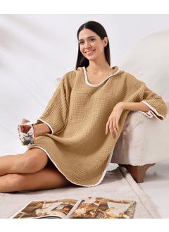 Destiny Hometex 4 Layer Muslin Hooded Adult Women's Poncho  - Image 5