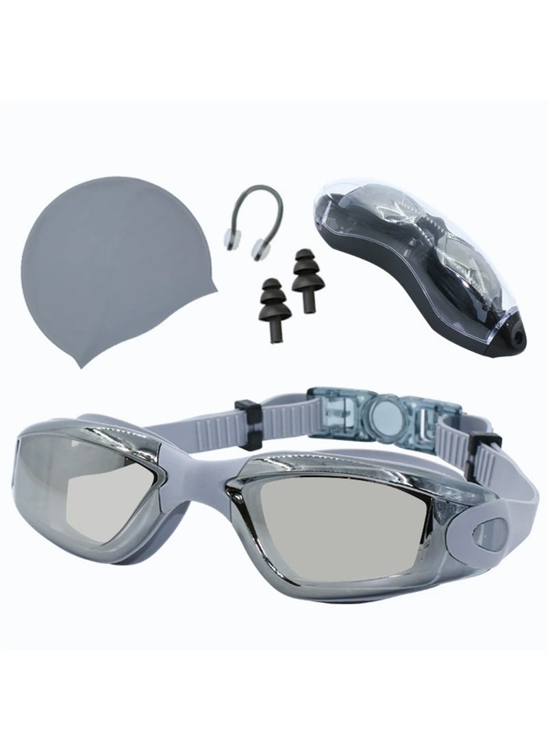 ETG Professional HD Anti-Fog Electroplated Swim Set (Goggles + Cap + Nose Clip + Earplugs) - Image 1