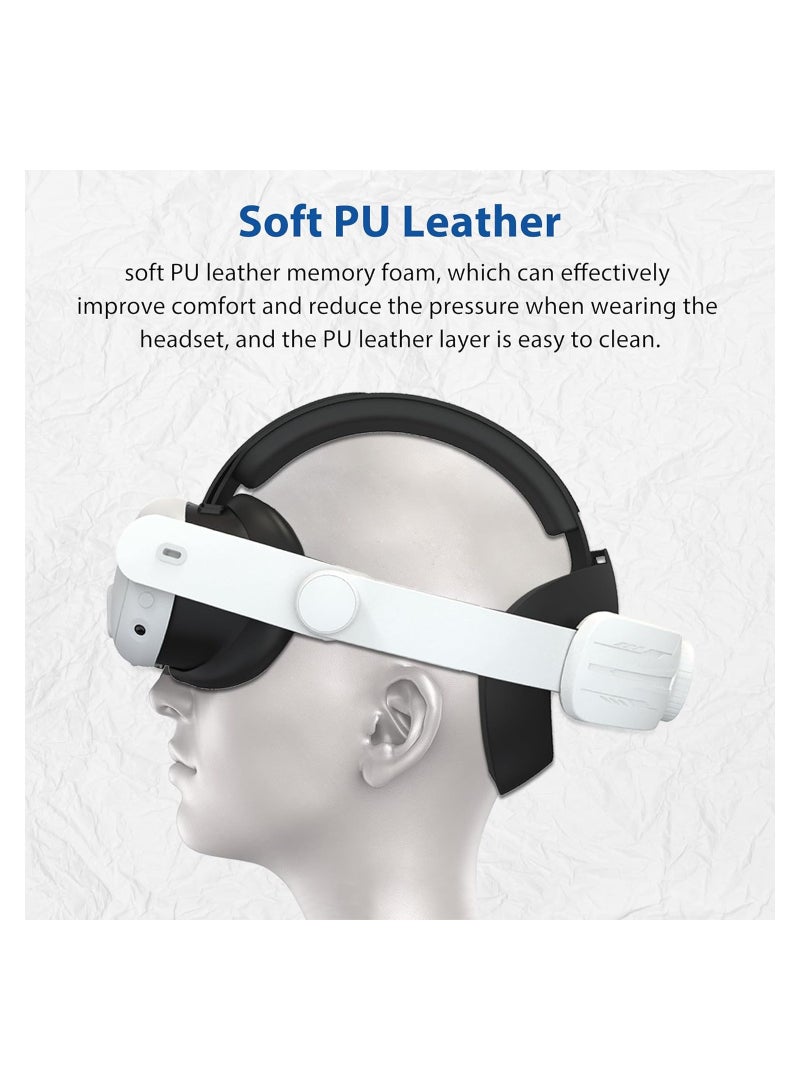 SYOSI Head Strap for Meta Quest 3, Super Soft and Skin Friendly PU Surface, Elite Strap Replacement, Adjustable Enhanced Support and Lightweight Design VR Accessories for Meta Quest 3  - Image 2