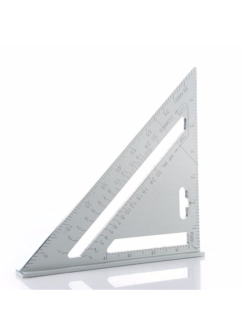 JRS TRADERS JRS TRADERS Speed Square Layout ToolDouble Side Scale Aluminium Alloy Metric Inch Triangle Measurement in 90 Degree Triangle Ruler Carpenter Tool  - Image 1