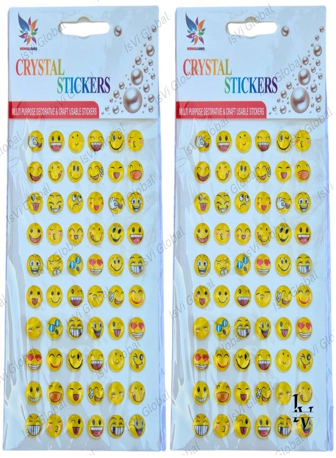 IsVi Smiley Crystal Stickers (2 Sheet), Crystal Cute Stickers for Kids Crafts, Journals, Scrapbooks, Planners, Rewards, DIY – 60 Multi-Purpose Decorative Stickers per Sheet - Image 3