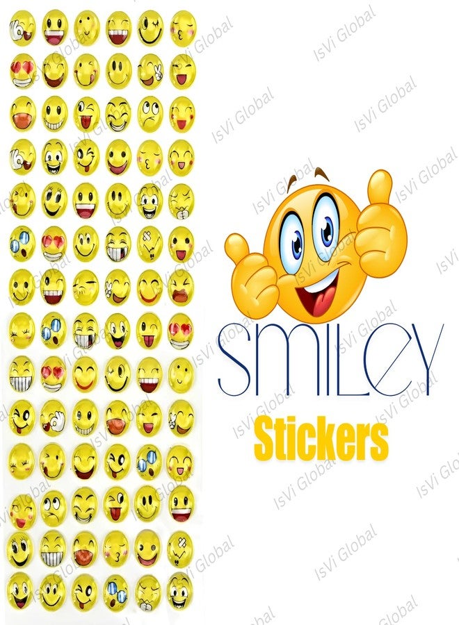 IsVi Smiley Crystal Stickers (2 Sheet), Crystal Cute Stickers for Kids Crafts, Journals, Scrapbooks, Planners, Rewards, DIY – 60 Multi-Purpose Decorative Stickers per Sheet - Image 5