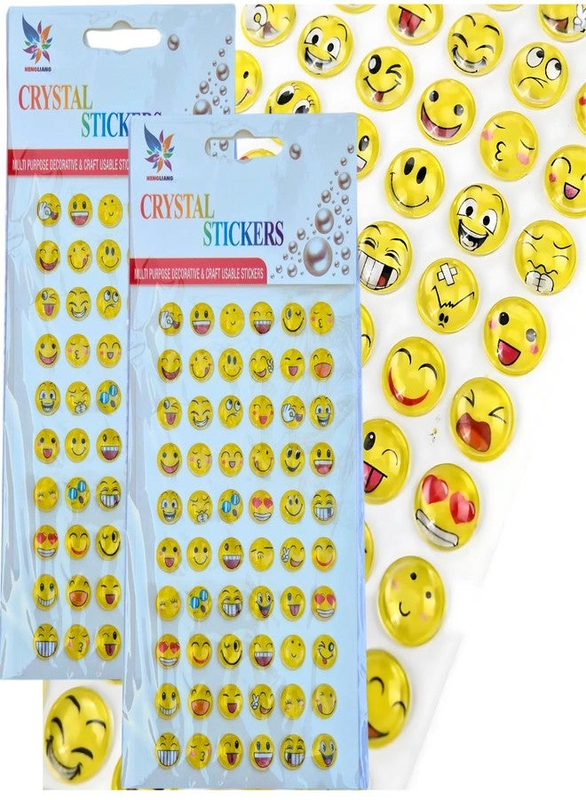 IsVi Smiley Crystal Stickers (2 Sheet), Crystal Cute Stickers for Kids Crafts, Journals, Scrapbooks, Planners, Rewards, DIY – 60 Multi-Purpose Decorative Stickers per Sheet - Image 1