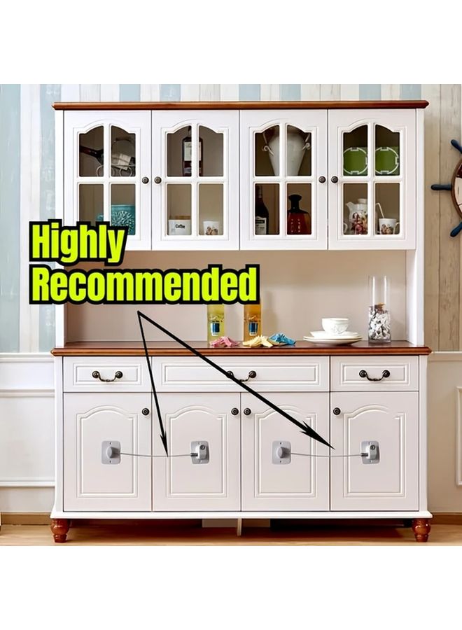 White Keyless Safety Lock for Refrigerator Freezer Cabinet Oven Pantry Durable Plastic - Image 3