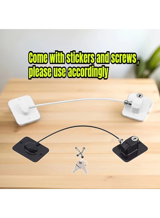 White Keyless Safety Lock for Refrigerator Freezer Cabinet Oven Pantry Durable Plastic - Image 5