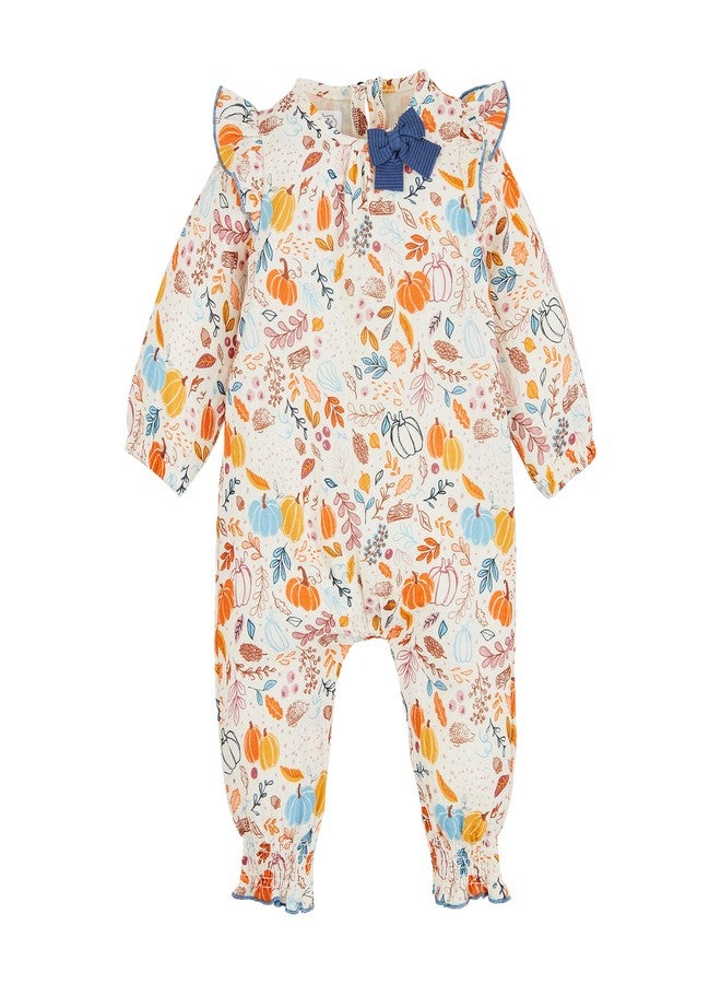 Mud Pie Baby Pumpkin Floral Bodysuit; 9-12 Months