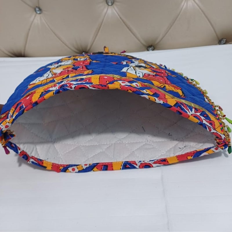POSHMANDALA Rajasthani Handmade Tea Cozy 100 Cotton Print with Mirror Kasida Kaudi Work Insulated Kettle Warmer for Tea Coffee Traditional Kitchen Dcor 14x11 Inches by Poshmandala Blue Dabbli  - Image 4