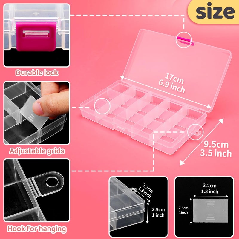 IOOLEEM 15 Grids Plastic Bead Organizer Box, Organizer Container Storage Box, Dividers for Bead Arts and Crafts. - Image 2