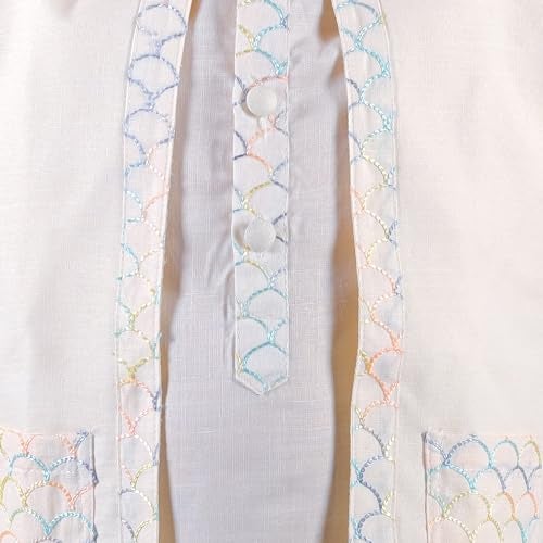 superminis Baby Boys Cotton Solid Kurta Set With Embroidered Boder Jacket And Pyjama (6-7 Years, Off White) - Image 5