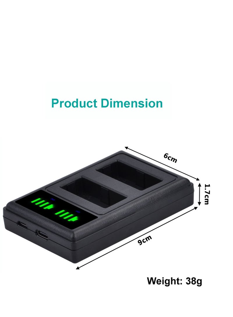Dual LED Battery Charger for Fuji X-H2 X-T4 GFX 100S X100V X-S10 Cameras - Image 3