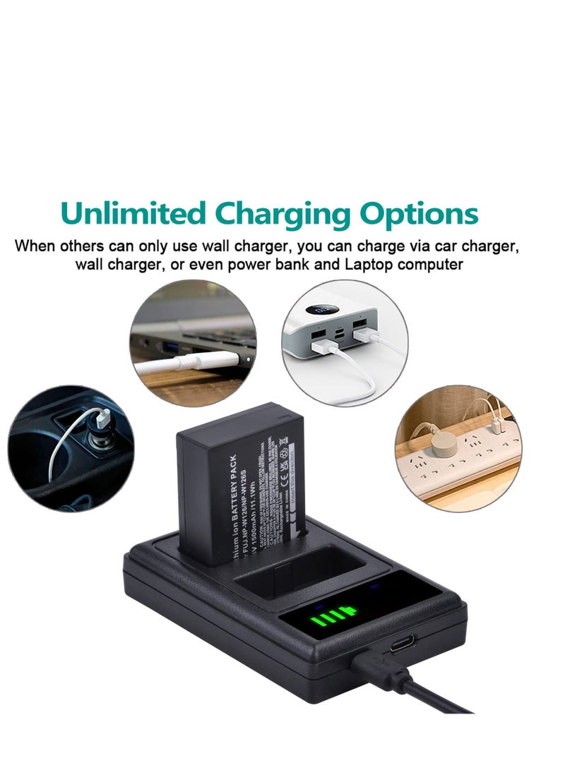 Dual LED Battery Charger for Fuji X-H2 X-T4 GFX 100S X100V X-S10 Cameras - Image 5