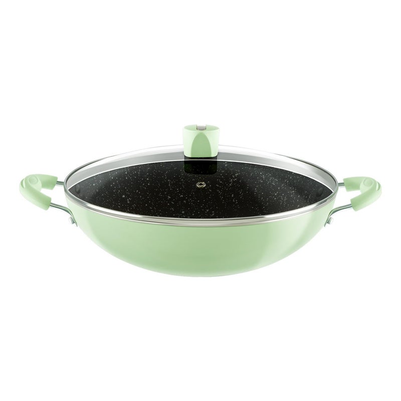 Nirlep NutriHealth Pro Induction Deep Kadai 24 I 22L I Patented Silver Ion Coating I MetalSpoon Friendly I Soft Touch Handle I MultiPurpose Deep Kadhai I 18M Guarantee - Image 1