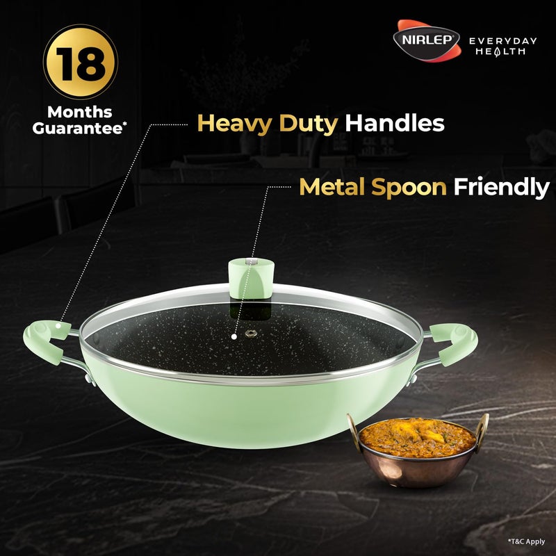 Nirlep NutriHealth Pro Induction Deep Kadai 24 I 22L I Patented Silver Ion Coating I MetalSpoon Friendly I Soft Touch Handle I MultiPurpose Deep Kadhai I 18M Guarantee - Image 4