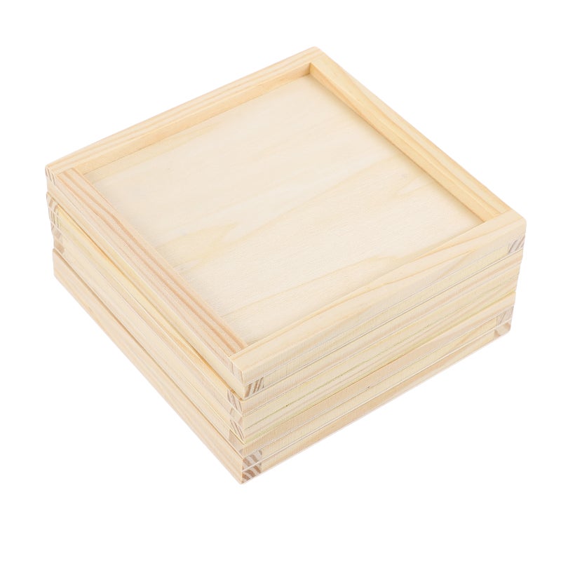 8 Pcs Unfinished Wood Picture Frames Children DIY Blank Clay Photo Frames - Image 1