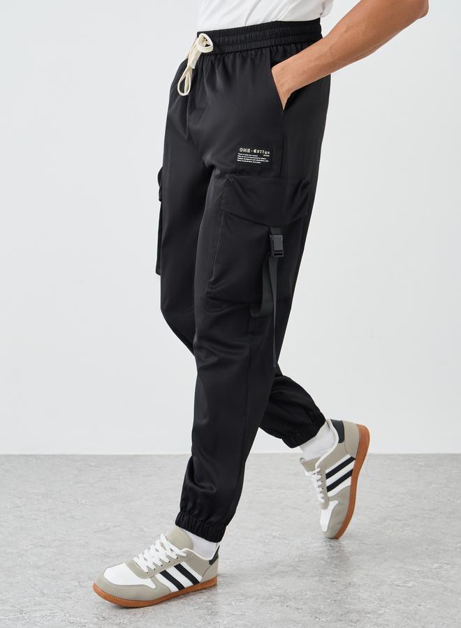Styli Woven Relaxed Fit Cargo Open Hem Joggers - Image 1