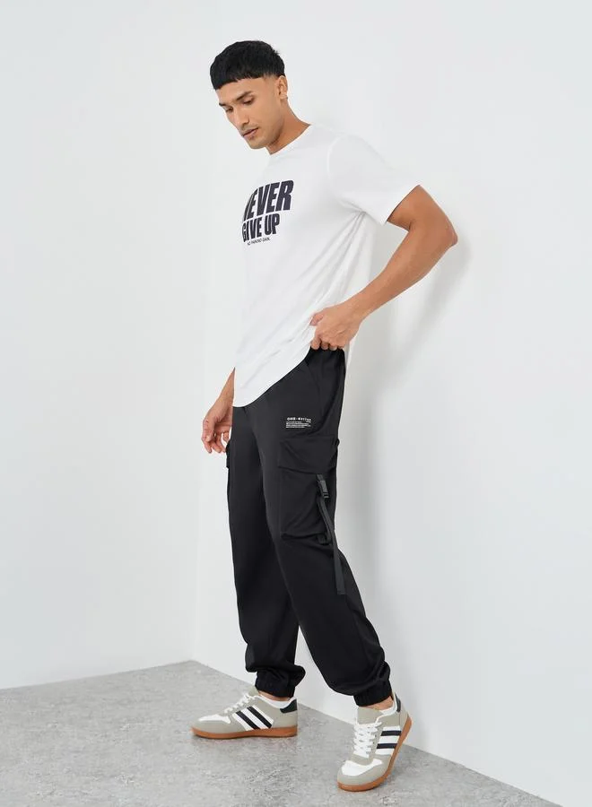 Styli Styli Woven Relaxed Fit Cargo Open Hem Joggers