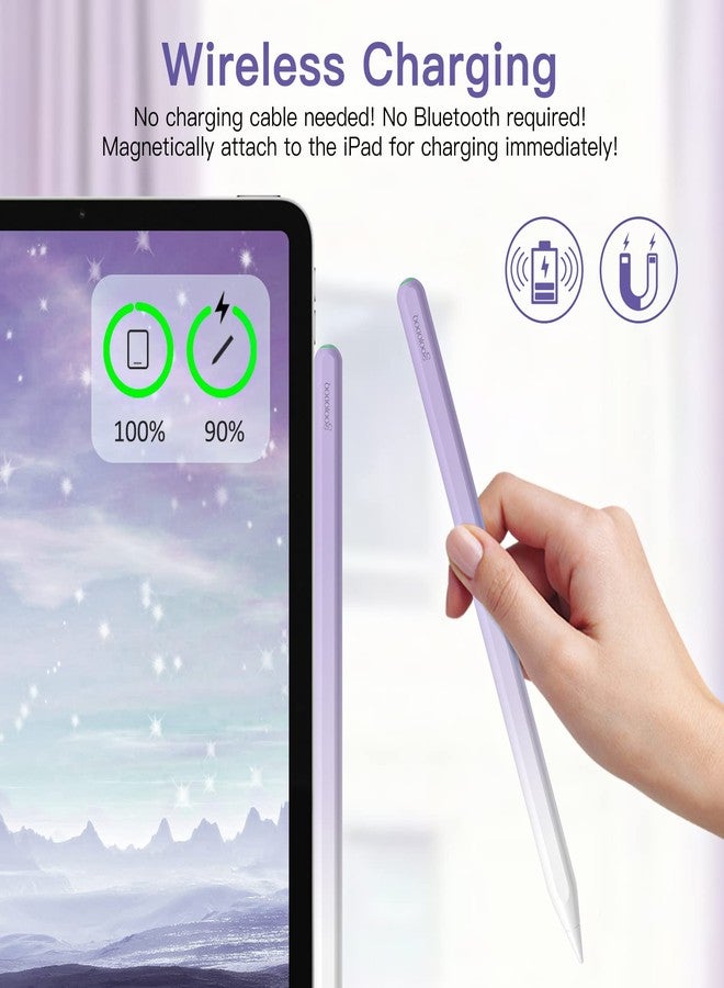 GOOJODOQ iPad Pencil 2nd Generation with Magnetic Wireless Charging,GOOJODOQ GD13 Stylus Pen for iPad with Tilt Palm Rejection for Apple iPad Pro (11/12.9 Inch),iPad Air 4th/5th Gen,iPad mini 6th Gen,Purple - Image 4