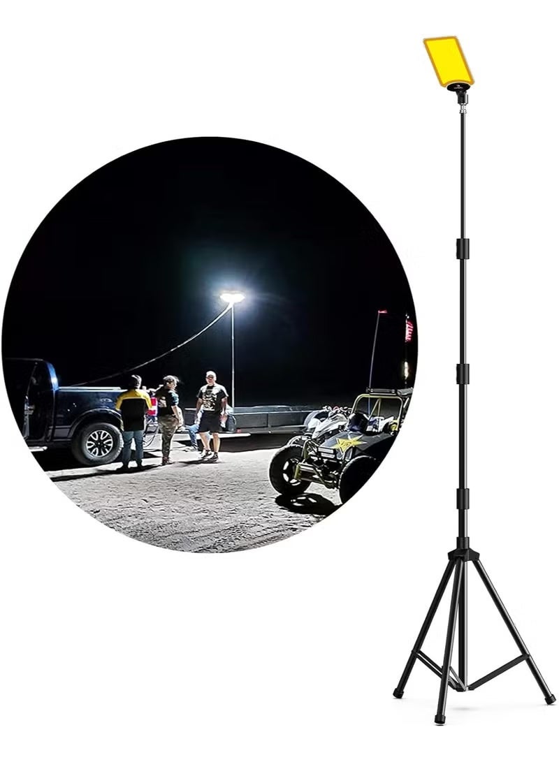 كونبيكس طقم حامل إضاءة تخييم خارجي محمول بتقنية LED بزاوية 360 درجة مع جهاز تحكم عن بُعد، وحقيبة حمل، ومشابك بطارية سيارة، وحامل تثبيت. - Image 3