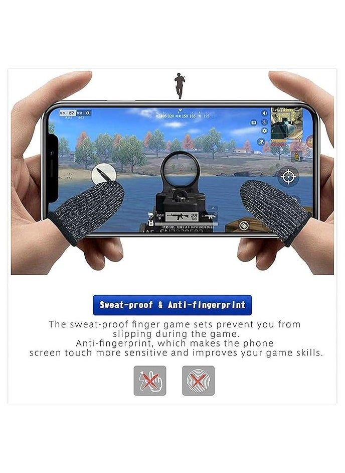 ECVV ECVV Touch Screen Finger Sleeve, Mobile Game Finger-Cot, Ultra-Thin Anti-Sweat Breathable Silver Fiber Sensitive Touch Finger Sleeve, for Android IOS Mobile Games  - Image 3