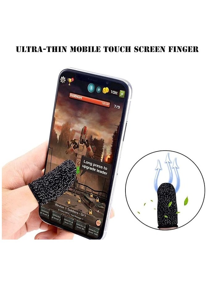 ECVV ECVV Touch Screen Finger Sleeve, Mobile Game Finger-Cot, Ultra-Thin Anti-Sweat Breathable Silver Fiber Sensitive Touch Finger Sleeve, for Android IOS Mobile Games  - Image 4