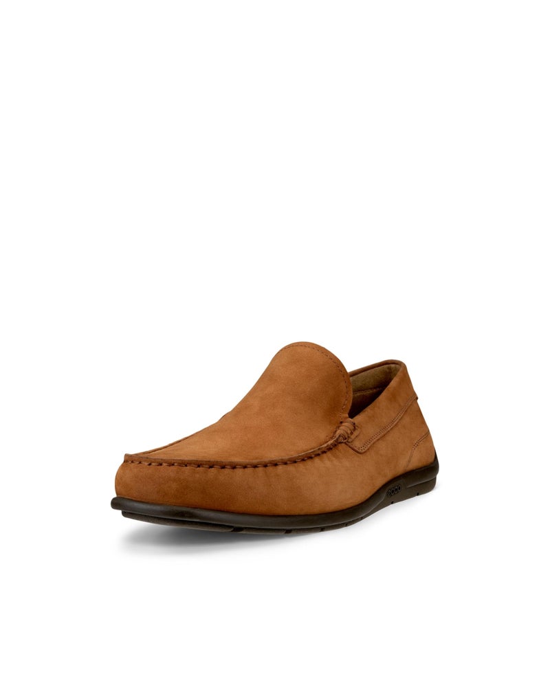 ECCO Mens Classic MOC 20 Driving Style Loafer Camel Nubuck 10105