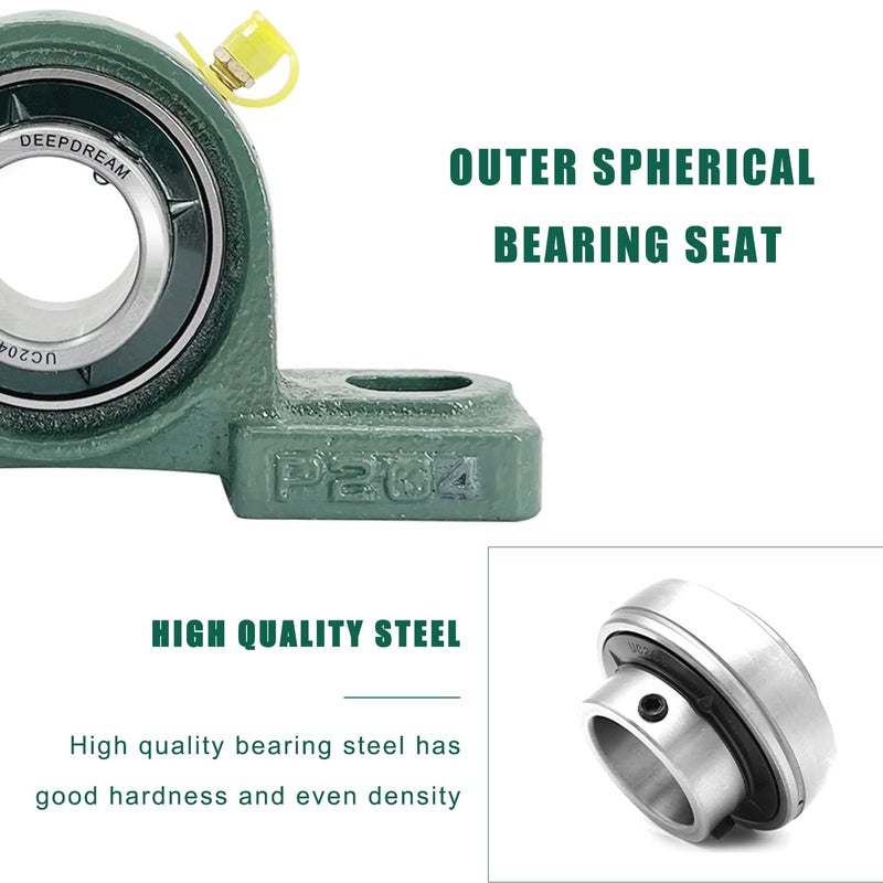 DEEPDREAM 6pcs UCP204-12 Pillow Block Bearing 3/4 inch Bore Mounted Pillow Block Bearings Chrome Steel Bearings with 3/4" Bore, Self Alignment - Image 4