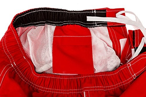BLARIX Mens Lifeguard Board Shorts Swim Trunks Swimsuit (Small, Red) - Image 3