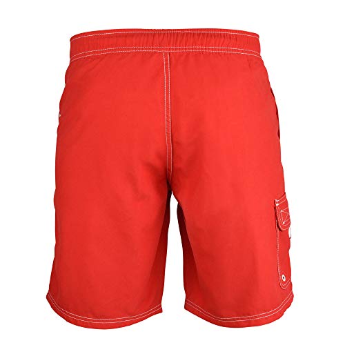 BLARIX Mens Lifeguard Board Shorts Swim Trunks Swimsuit (Small, Red) - Image 2