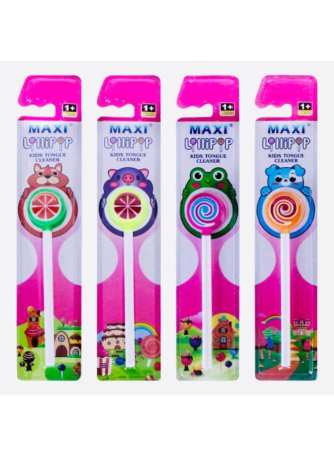 ماكسي منظف اللسان ماكسي لولي بوب للأطفال، فائق النعومة، 6 أشهر فما فوق، بطيخ، حلوى، متعدد الألوان (عبوة من 4 قطع) - Image 4