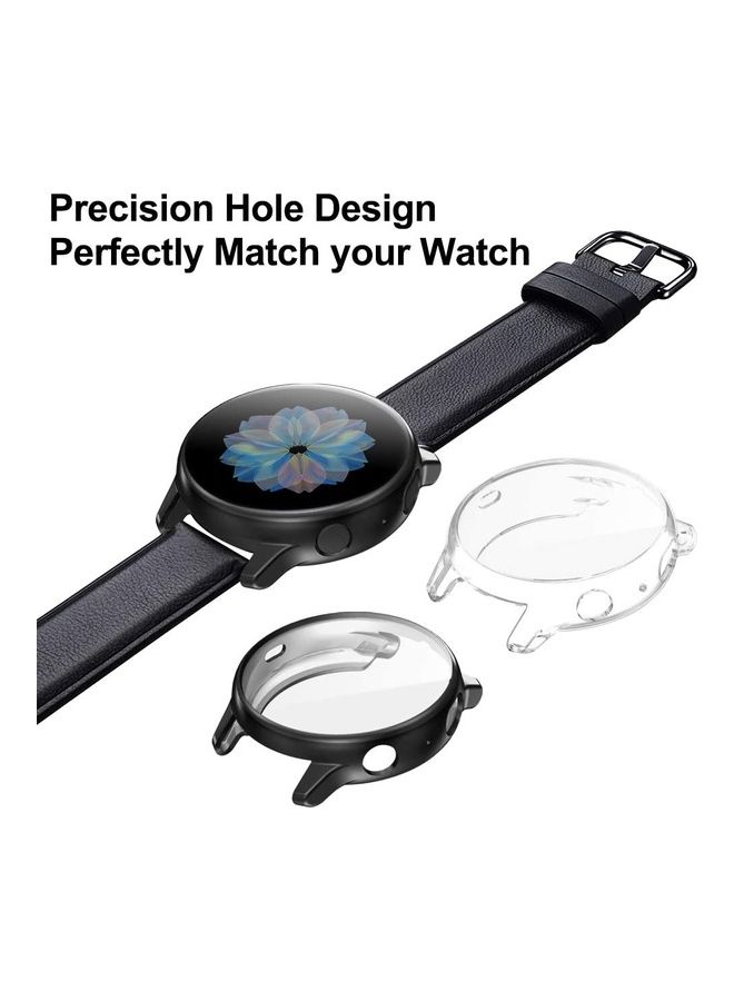 NIBEMINENT 2-Pack Protective Bumper TPU Case for Samsung Galaxy Watch Active/2 44mm Black/Clear  - Image 3