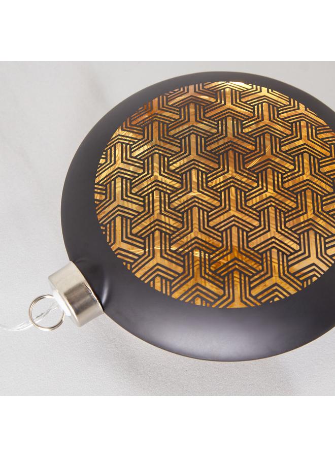 هوم بوكس زجاج ليد مستدير بفتحة جغرافية مقاس 12X4X13 سم - Image 4