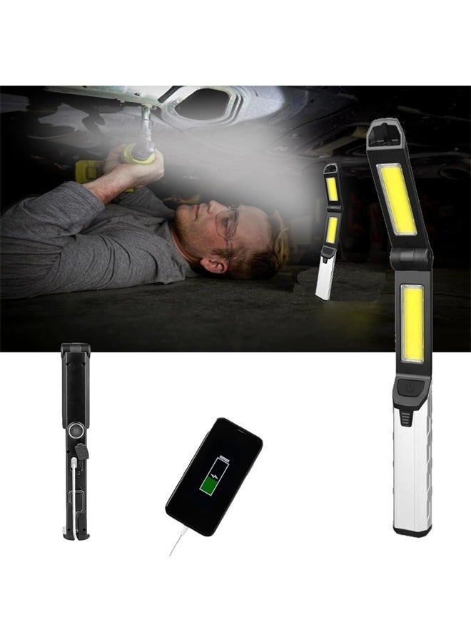 Bukela LED Work Light, 180° Foldable 4 Modes LED Work Light 1500 mAh Rechargeable LED Lamp Workshop with Strong Magnetic Base and Hook Workshop Lamp for Car Repair, Camping, Emergency Lighting - Image 1
