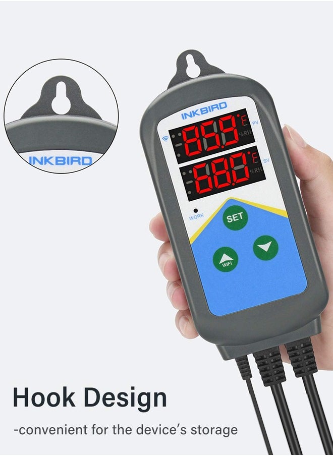 INKBIRD - INKBIRD ITC-306T-WIFI Heating Temperature Controller 24 Hours Digital Cycle Timer Thermostat for Greenhouse Germination Reptiles Incubation Heating Only - Image 1
