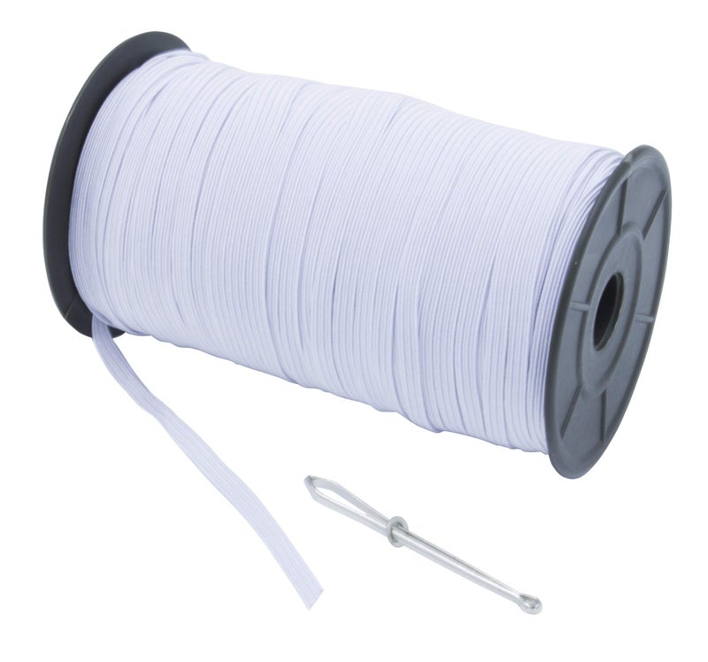 MJMP 14 144 Yard White Baraded Elastic CordElastic BandElastic RopeWhite Heavy Stretch Knit Elastic SpoolWhiteBedspread Band White 144 Yard
