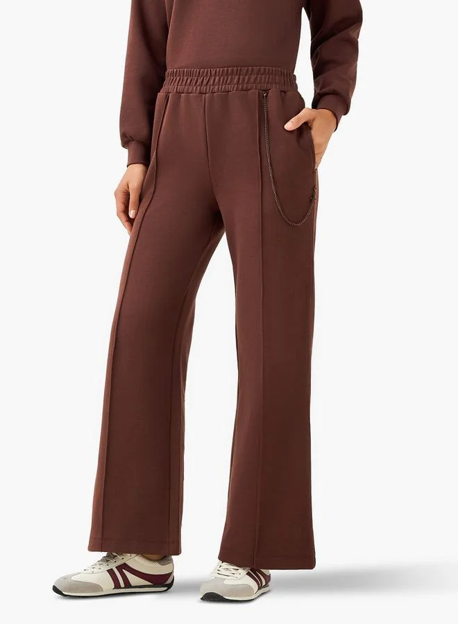 Splash FAV Regular Fit Mid-Rise Joggers with Chain Detail