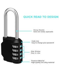 Y&D Padlock, 2 Pack 2.2 Inch Long Shackle Combination Lock, 4 Digit Outdoor Waterproof Padlock for School Gym Locker  - Image 3