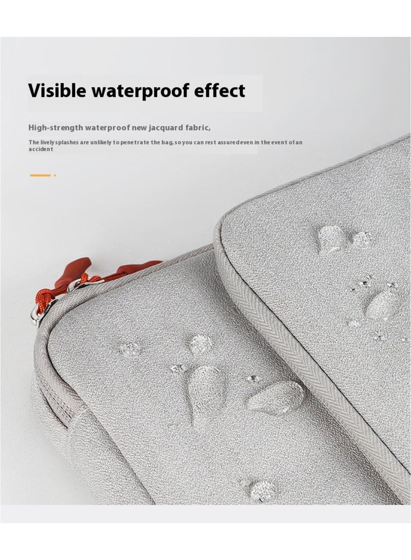 Laptop Bag (14.1 and 15.4) inch, 180° Degree Opening And Closing, Large Capacity Storage, Drop proof And Waterproof Simple Business Computer Bag for Men & Women 39*28*4.5 CM - Light Grey  - Image 3