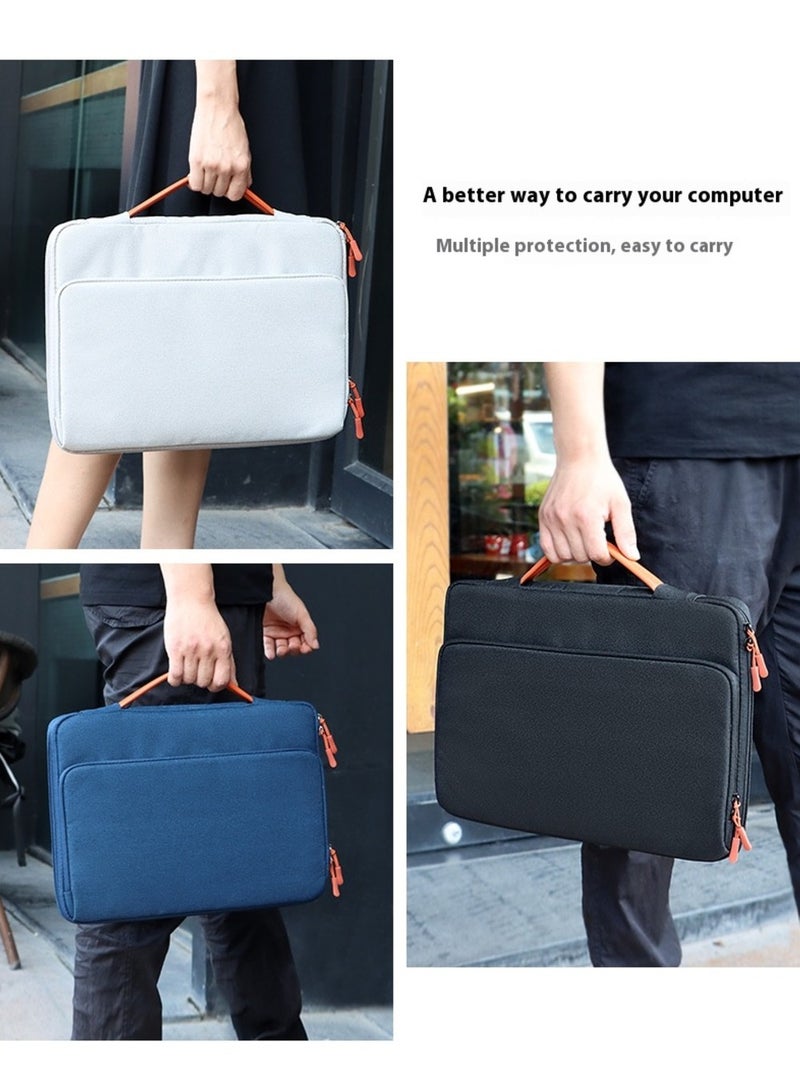 Laptop Bag (14.1 and 15.4) inch, 180° Degree Opening And Closing, Large Capacity Storage, Drop proof And Waterproof Simple Business Computer Bag for Men & Women 39*28*4.5 CM - Light Grey