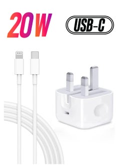 Apple Certified PD Fast Charger for iPhone 20W, 1M Type C Wall Charger Plug Adapter