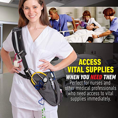 Nursingtools Crossbody Fanny Pack with Holder for Stethoscope, Tape, & Bandage Scissors - Organizer Bag for Nurses, Student & Medical Professionals - Home Health Nurse Bag & Wound Care - Image 5