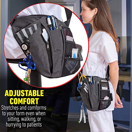 Nursingtools Crossbody Fanny Pack with Holder for Stethoscope, Tape, & Bandage Scissors - Organizer Bag for Nurses, Student & Medical Professionals - Home Health Nurse Bag & Wound Care - Image 4