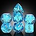 DNDND 7Piece Glass Dice Set Multifaceted Blue RPG Dice Set for DND Tabletop Gaming Collectors Premium Gift Box Durable Design Blue - Image 2