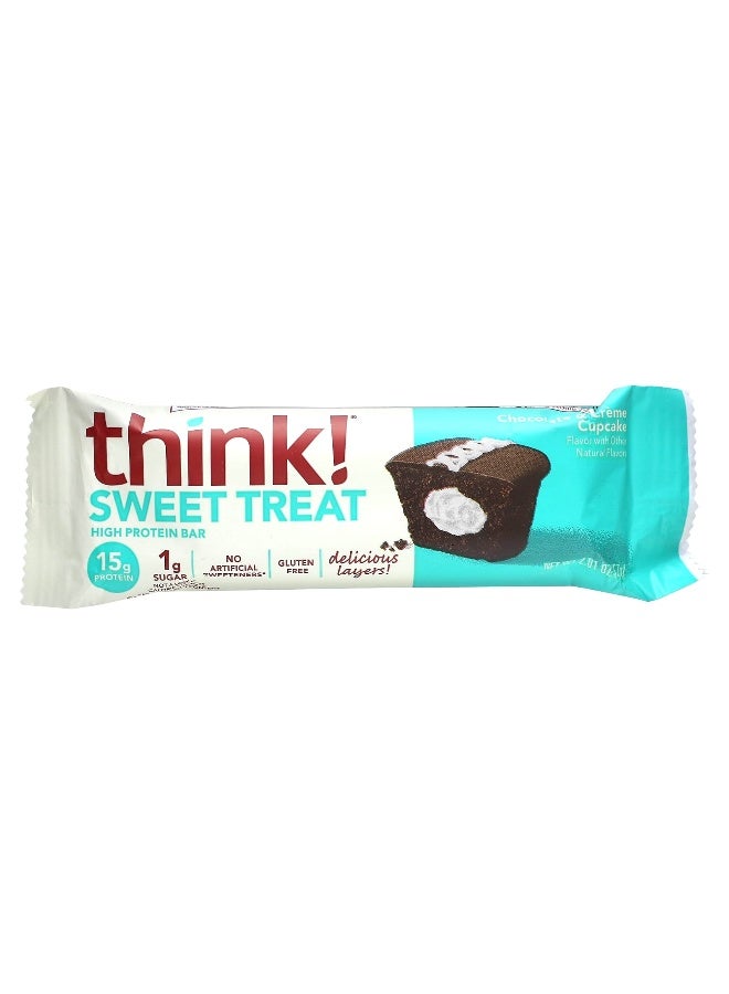 think! Think !, Sweet Treat, High Protein Bar, Chocolate & Creme Cupcake, 5 Bars, 2.01 oz (57 g) (Packaging may vary) - Image 3