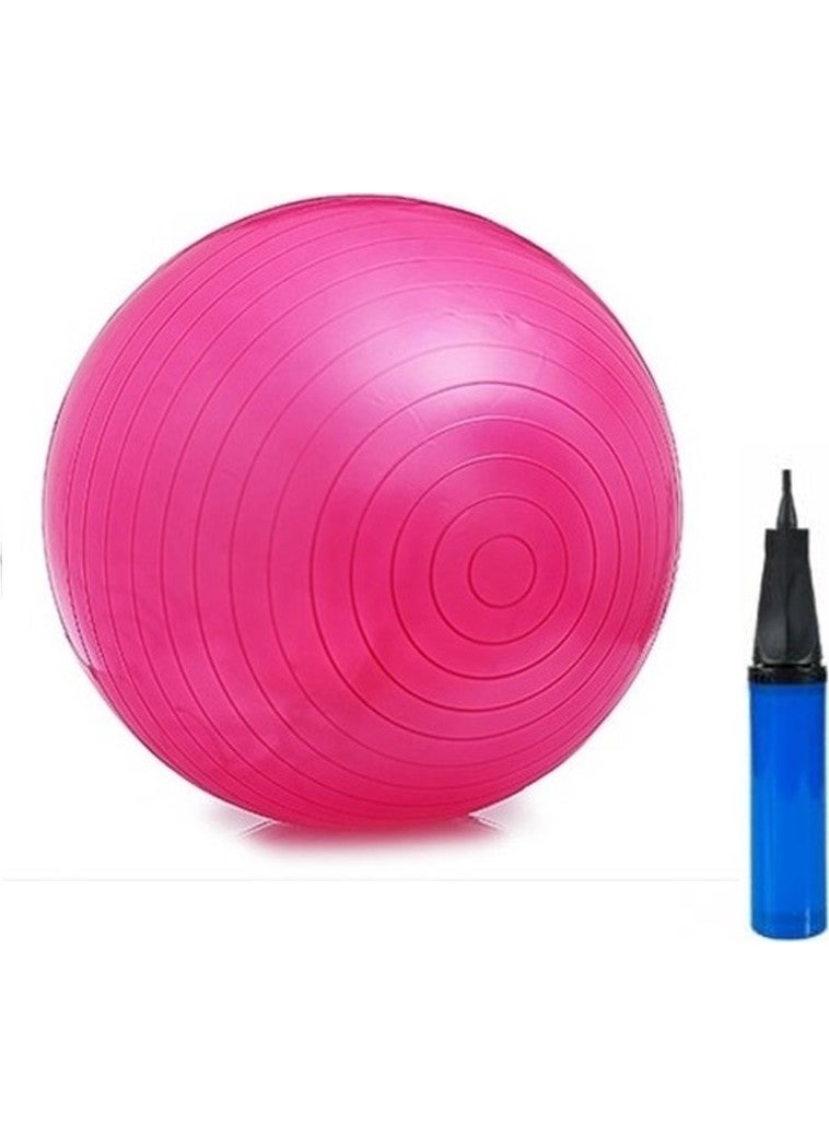 BioTech Pink Pilates Ball - 65 cm Yoga Ball with Pump Gift Gym Balance Ball Durable Fitness Ball  - Image 1