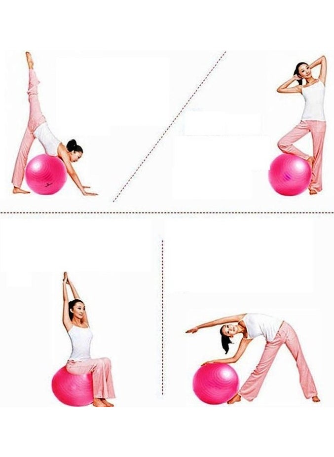 BioTech Pink Pilates Ball - 65 cm Yoga Ball with Pump Gift Gym Balance Ball Durable Fitness Ball  - Image 3