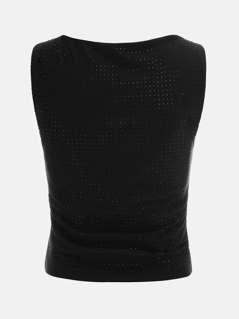 Lichi Fitted rhinestone-embellished top